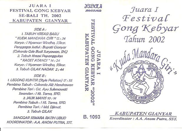 SR Festival Gong Kebyar 2002, Juara 1 B1093